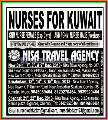 Nurses For KUWAIT, M / F, Freshers