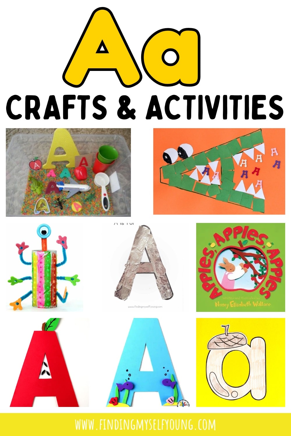 Letter A craft and activity ideas for kids.