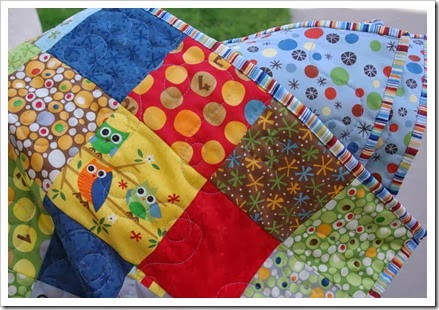 Loopy quilting on charm pack quilt