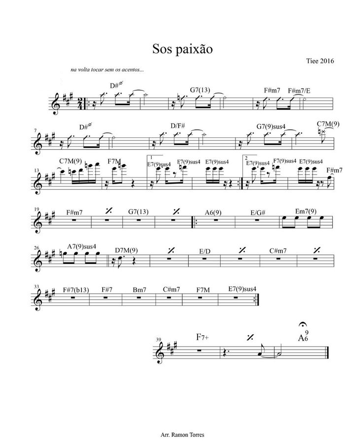 Partitura - Tiee - SOS Paixão