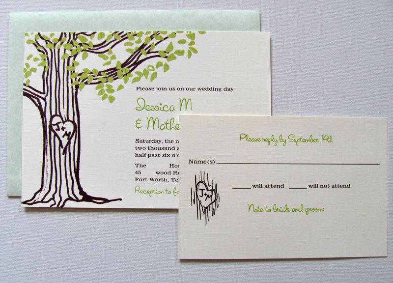 Love tree wedding invitation templates