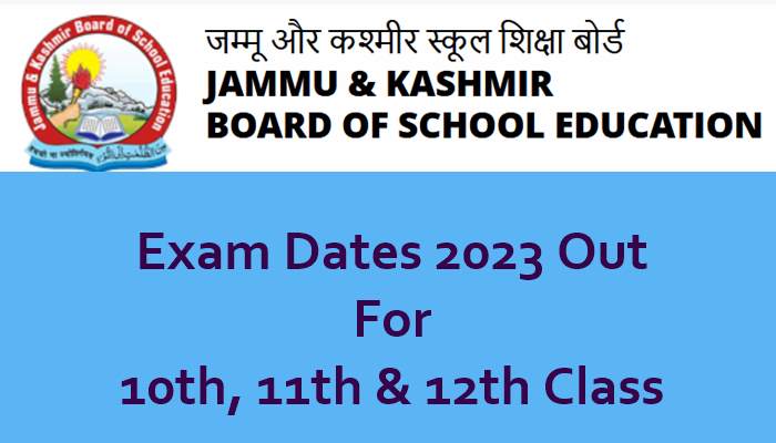 JKBOSE Exam Dates 2023 Out for Soft and Hard Zone Areas