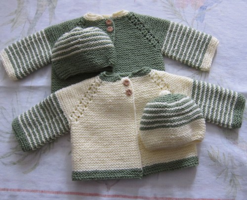 Garter Stitch Baby Jackets for Twins! - Free Pattern 