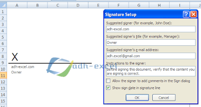 Cara membuat tanda tangan digital dalam Excel