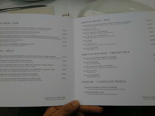 Carta del restaurante Panorama