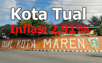 Ambon, Malukupost.com - Badan Pusat Statistik (BPS) Provinsi Maluku mencatat Kota Tual mengalami inflasi sebesar 2,91 persen pada Mei 2019 dengan Indeks Harga Konsumen (IHK) 159,00. "Inflasi Kota Tual terjadi karena adanya kenaikan IHK dari 154,51 pada April 2019 menjadi 159,00 pada Mei 2019," kata Kepala BPS Maluku Dumangar Hutauruk di Ambon, Selasa (11/6).