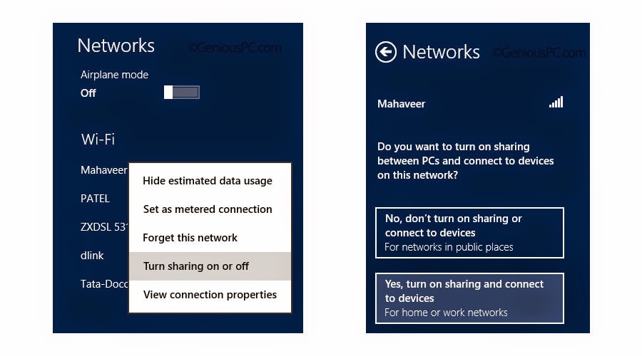 Sharing Files Through Wifi - Turn Sharing ON