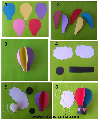 Membuat Hiasan Gantung Balon Udara dari Kertas