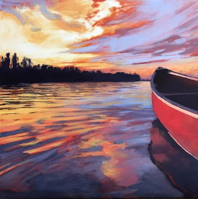 RED CANOE painting Jim Musil