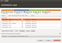 Partitioning in Ubuntu Linux12.04 completed