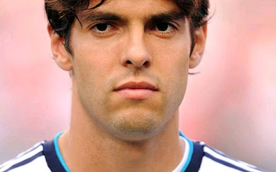 Ricardo Kaka upste with the Real Madrid jersey