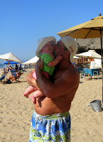 John Giving Charlotte a Smooch on the Beach