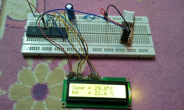 PIC18F4550 projects DHT22 sensor hardware circuit