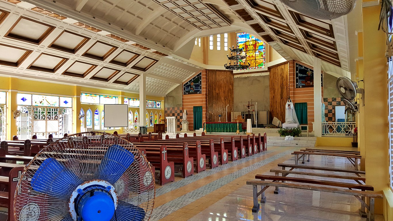internal View of Sto. Niño Roman Catholic Parish Church in Sta. Fe, Bantayan Island, Cebu