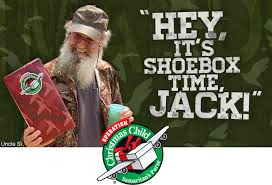 http://www.samaritanspurse.org/operation-christmas-child/pack-a-shoebox-with-uncle-si/