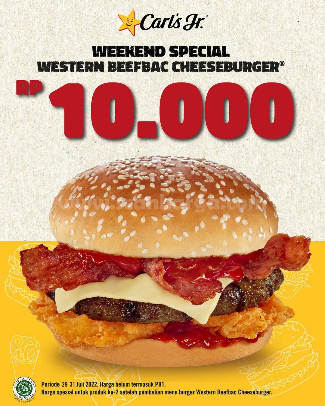 Promo CARLS JR WEEKEND SPECIAL Price Cheeseburger only 10K*