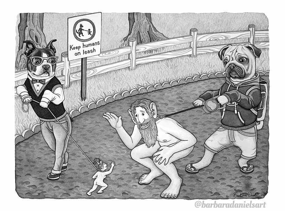 The Role Of Humans And Animals Is Reversed in These Parallel World Illustrations. The Outcome Is Terrifying!