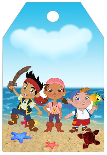 Labels, Cards or Bookmarks of Jake and the Neverland Pirates. 