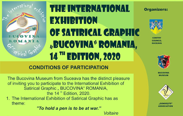 The 14th International Exhibition of Satirical Graphic, Bucovina 2020, Romania