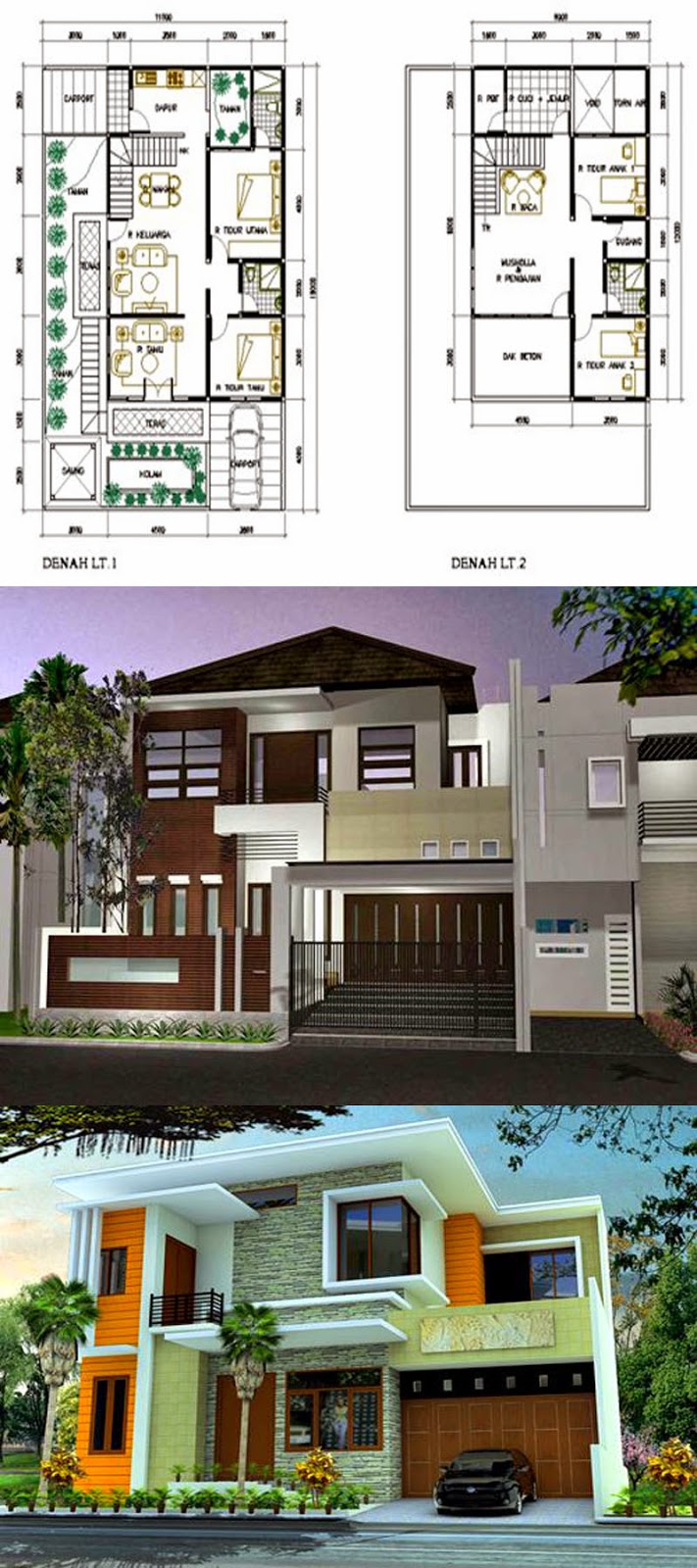 62 Desain  Rumah  Minimalis  2  Lantai  Beserta  Denahnya 