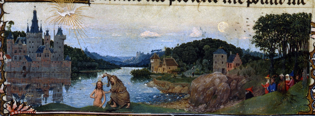 Bas-de-page of the Baptism of Jesus