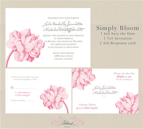 Anyway I found this gorgeous free downloadable wedding invite from Blush