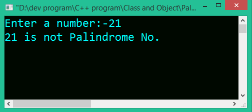 program in c to check a number is palindrome or not using function