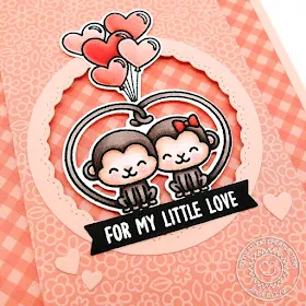 Sunny Studio Stamps: Love Monkey Fancy Frames Circles Love Themed Card by Anja Bytyqi