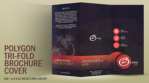 Design A Polygon Tri Fold Brochure Cover Photoshop Tutorial