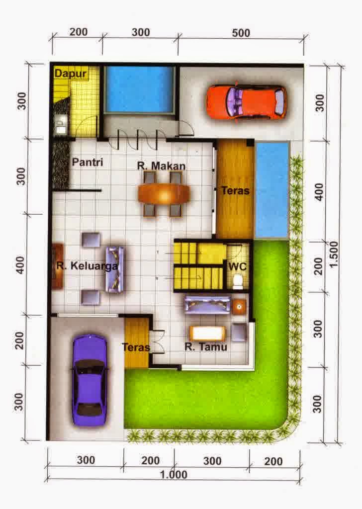 Aneka Denah  Rumah  Minimalis 1 Lantai Terbaik Desain 