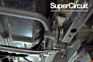 Perodua Aruz rear undercarriage with the SUPERCIRCUIT Rear Lower Bar installed.
