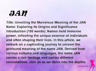 meaning of the name "JAN"