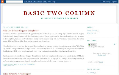 Two Column Layout from Deluxe Blogger Template