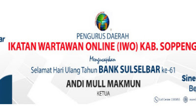 IWO Soppeng Sampaikan Selamat HUT Ke 61 Bank Sulselbar