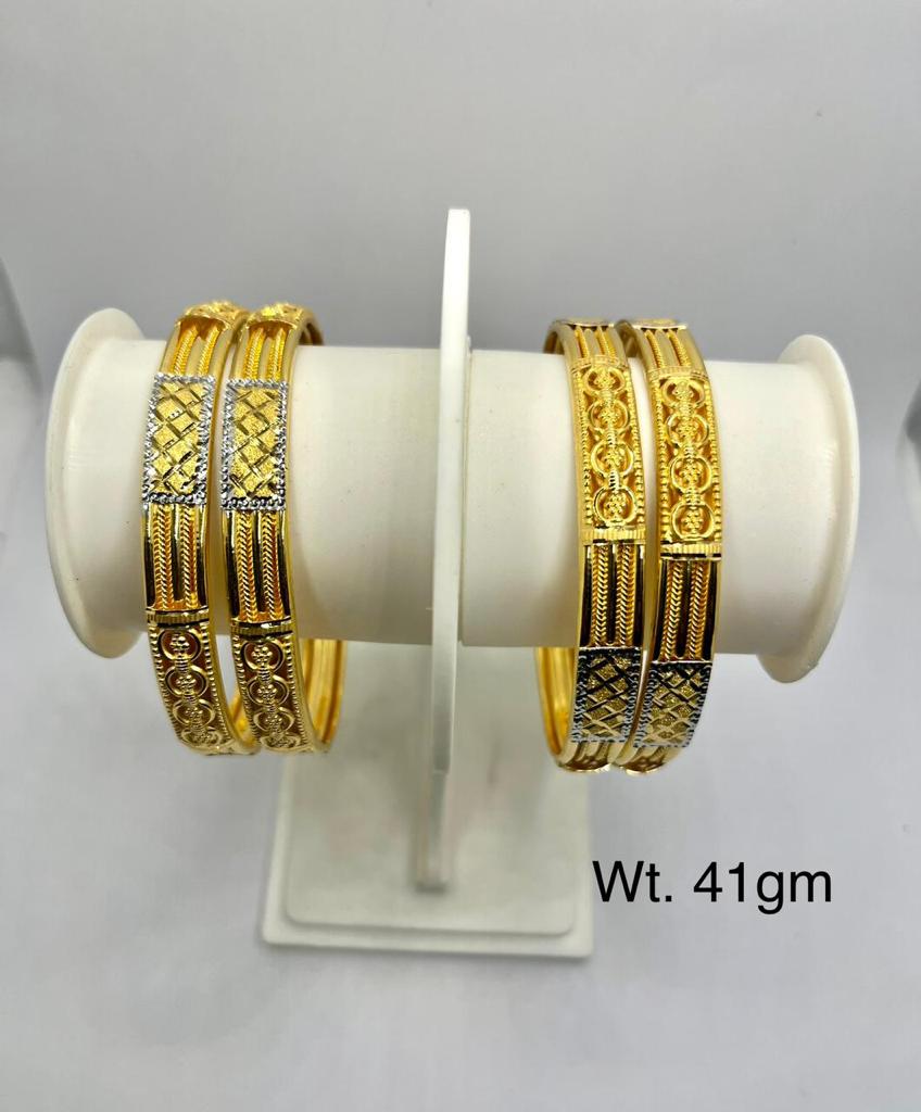 Latest Machine Gold Bangles Designs Simple And Beautiful For Dailywear Light Weight