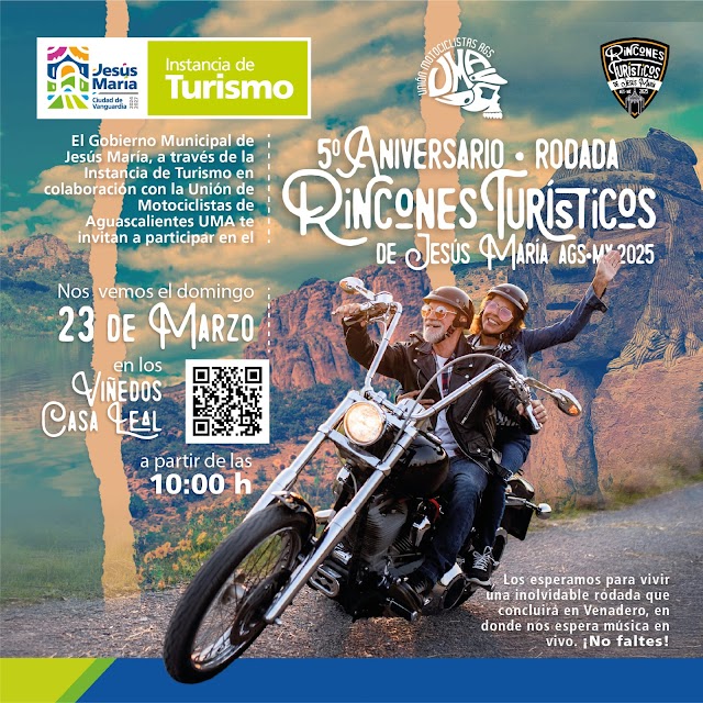 RODADA "RINCONES TURÍSTICOS" RECORRERÁ JESÚS MARÍA ESTE DOMINGO 23 DE MARZO.
