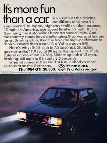 Print ad for 1984 Volkswagen GTI