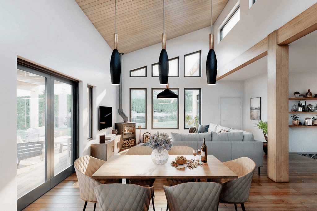 Desain Rumah Cabin Modern dengan Sentuhan Pedesaan yang Kontemporer