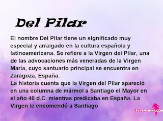 significado del nombre Del Pilar