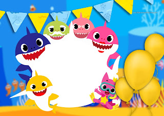 Baby Shark: Invitaciones para Imprimir Gratis.