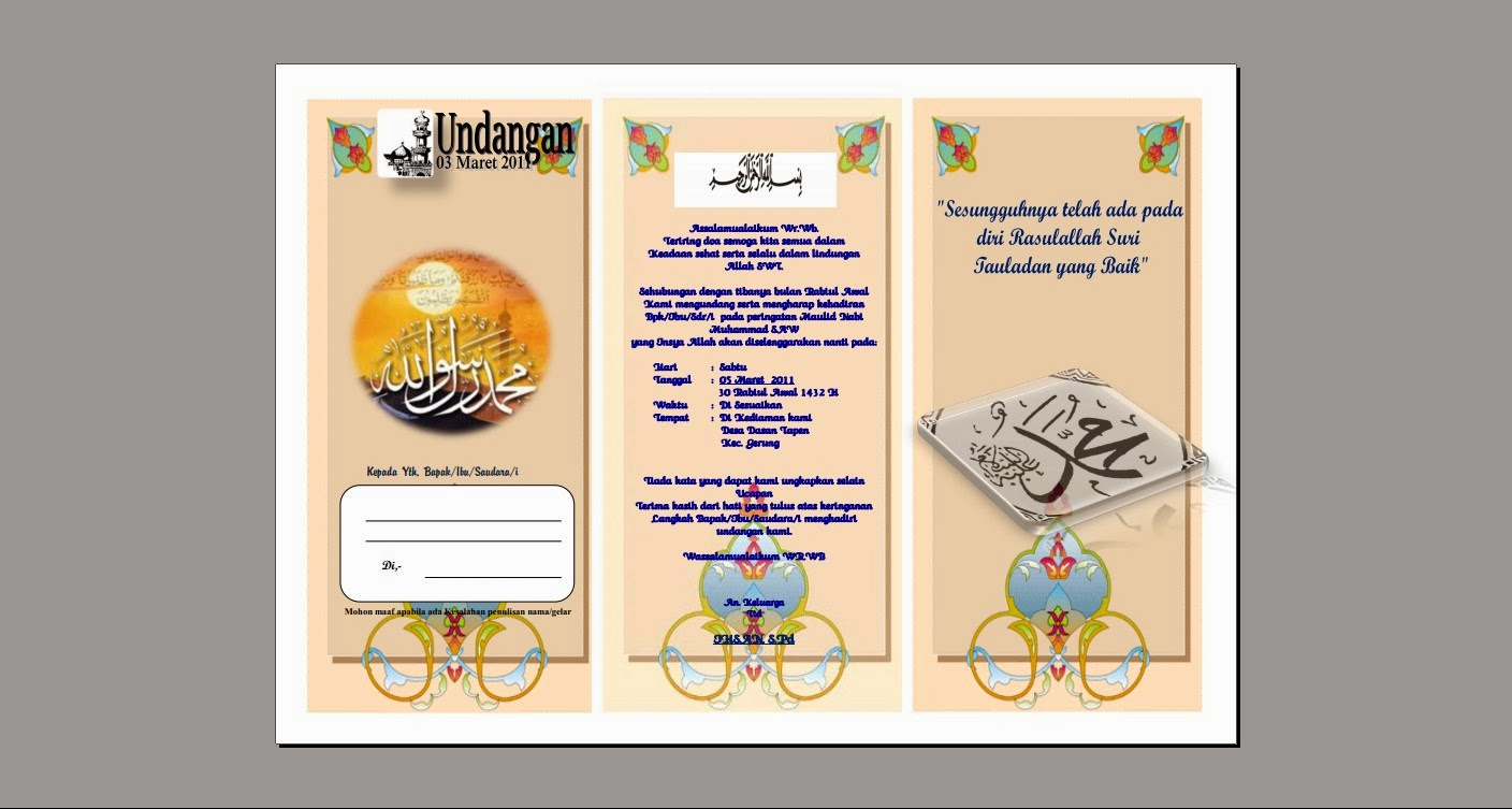 AMIR BLOG: CONTOH UNDANGAN MAULID DENGAN MS. WORD