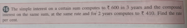 The simple interest on a certain sum computes to Rs600 in 3 yeas and the compound interest on the same sum at the same rate for 2 years computes to Rs 410. Find the rate percent.