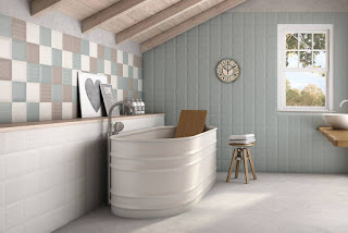 ceramic tiles - pastel bathroom