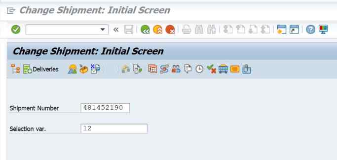 VT02N Tcode SAP - Change Shipment