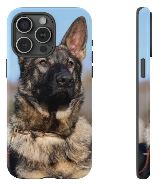 iPhone 15 Pro Max Tough Case With Working Line German Shepherd Large Build With Great Bone Structure, a Broad Head