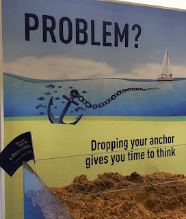 Pic of poster with words: Problem? Dropping your anchor gives you time to think