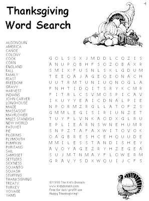 Thanksgiving Word Search Hard 1