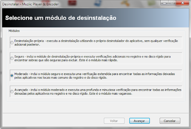 Módulos do Revo Uninstaller