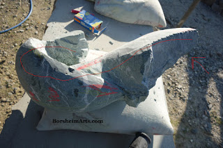 green marble carving in progress ballerina becomes a whale art