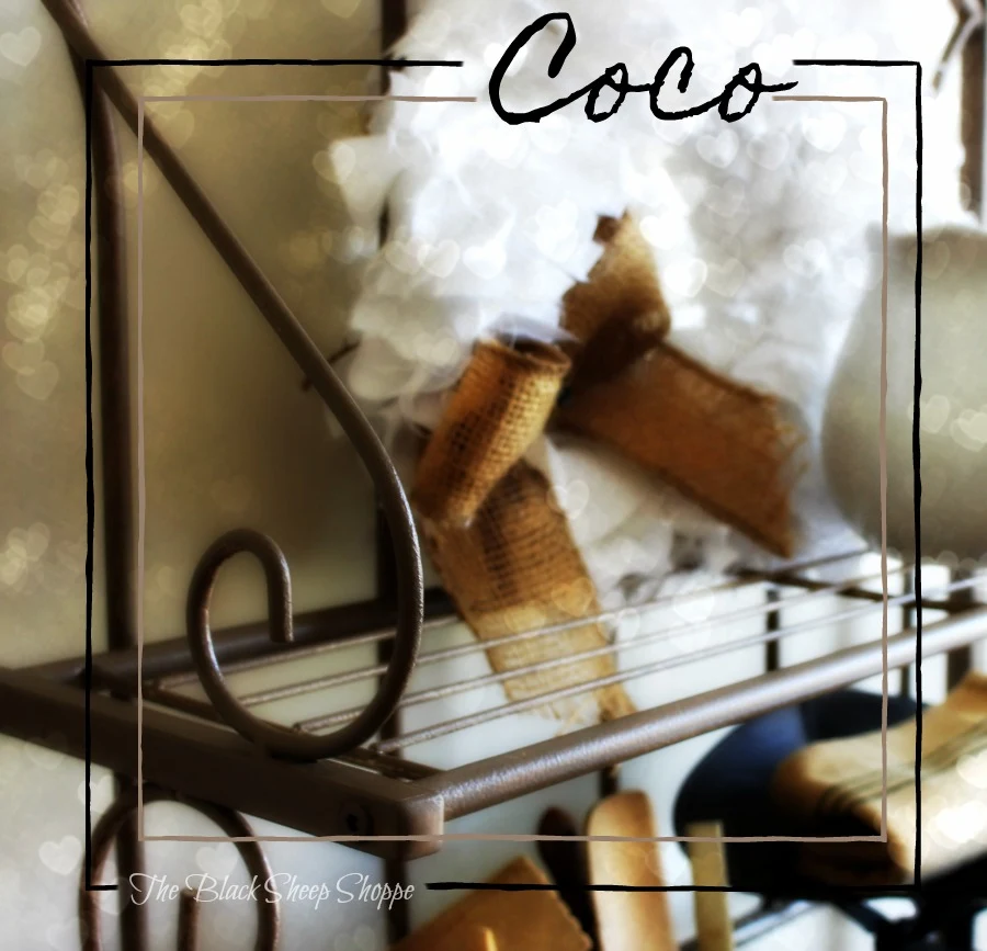 Coco chalk paint was used to give this old baker's rack some style.